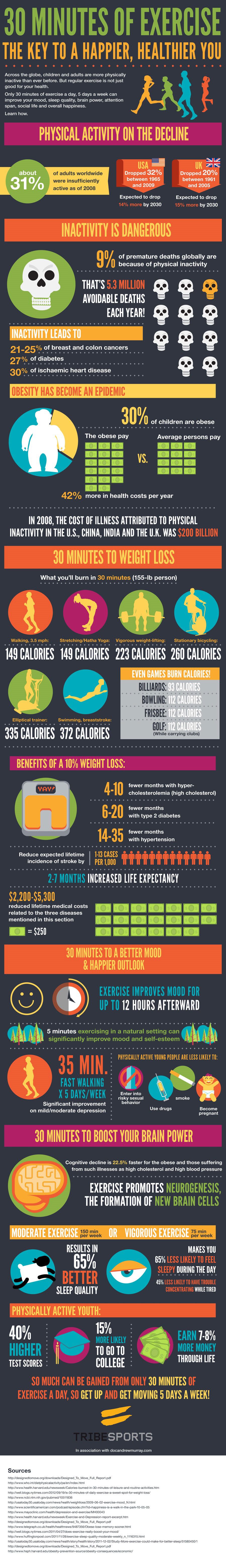 30 Minutes Of Exercise Infographic