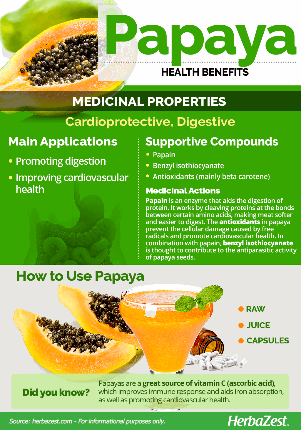 Papaya Benefits Infographic